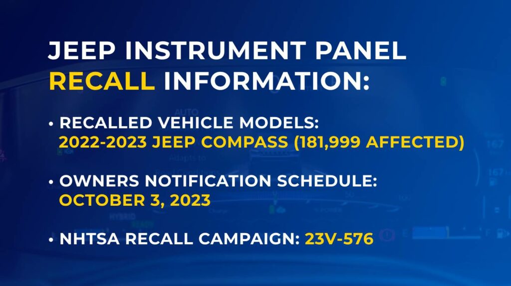 jeep instrument panel recall
