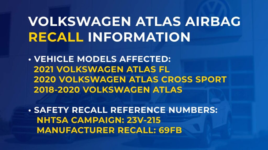 VW Atlas error airbag recall