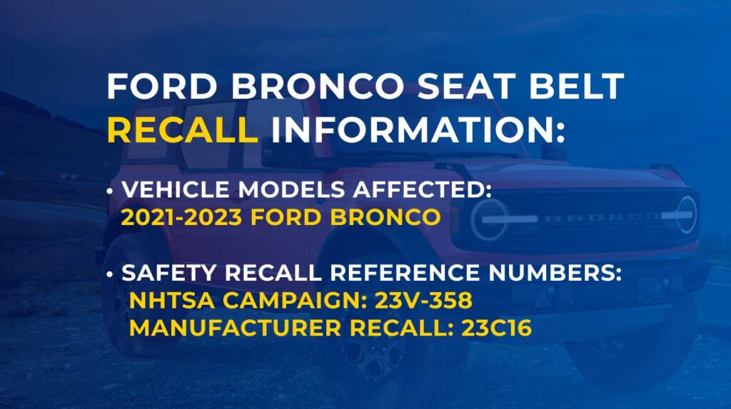 seat belt recall bronco update